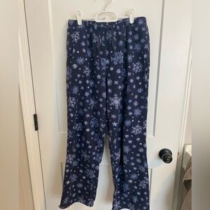 L.L. Bean Navy Snowflake Pajama Pants